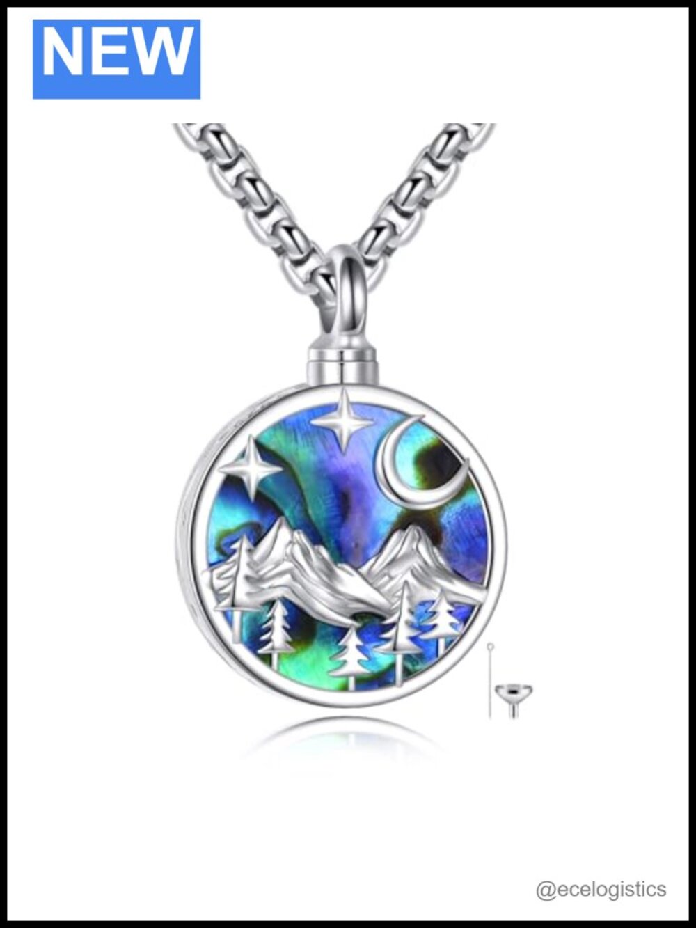 925 Sterling Silver Mountain Tree Urn Necklace for Ashes Memorial Keepsake
